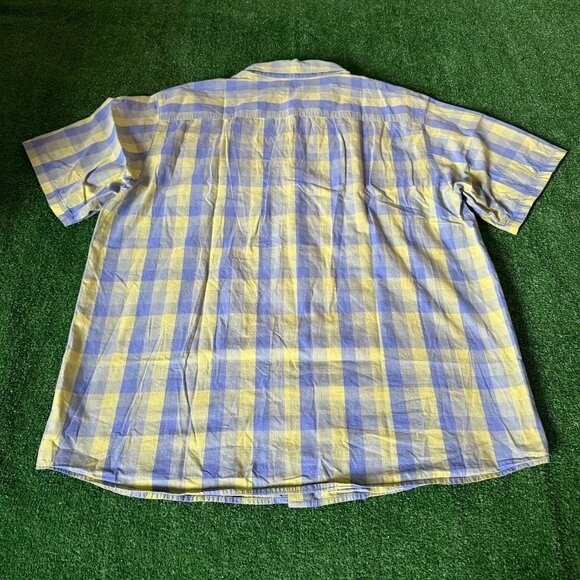 Columbia Shirt Size XL Blue Yellow Plaid Button Up Relaxed Fit Outdoor Hiking - Picture 12 of 16